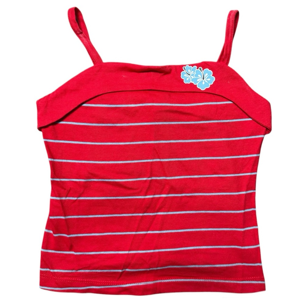 Y2K Mossimo Strappy Striped Red Tank Top Girls 7/8 NWT